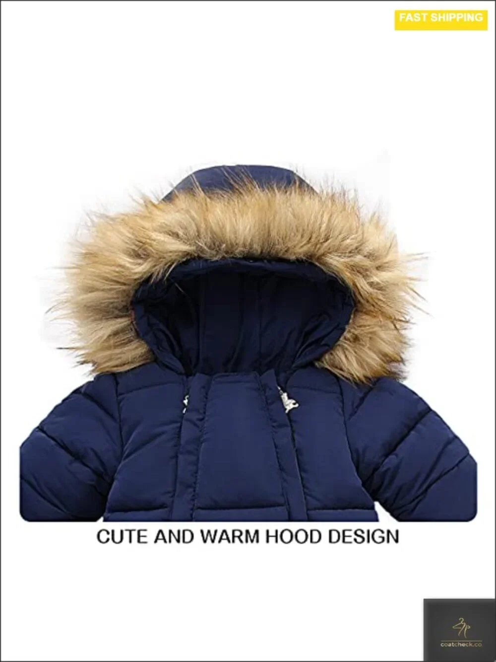 Toddler Fleece Snowsuit Jumpsuit with Zipper and Gloves